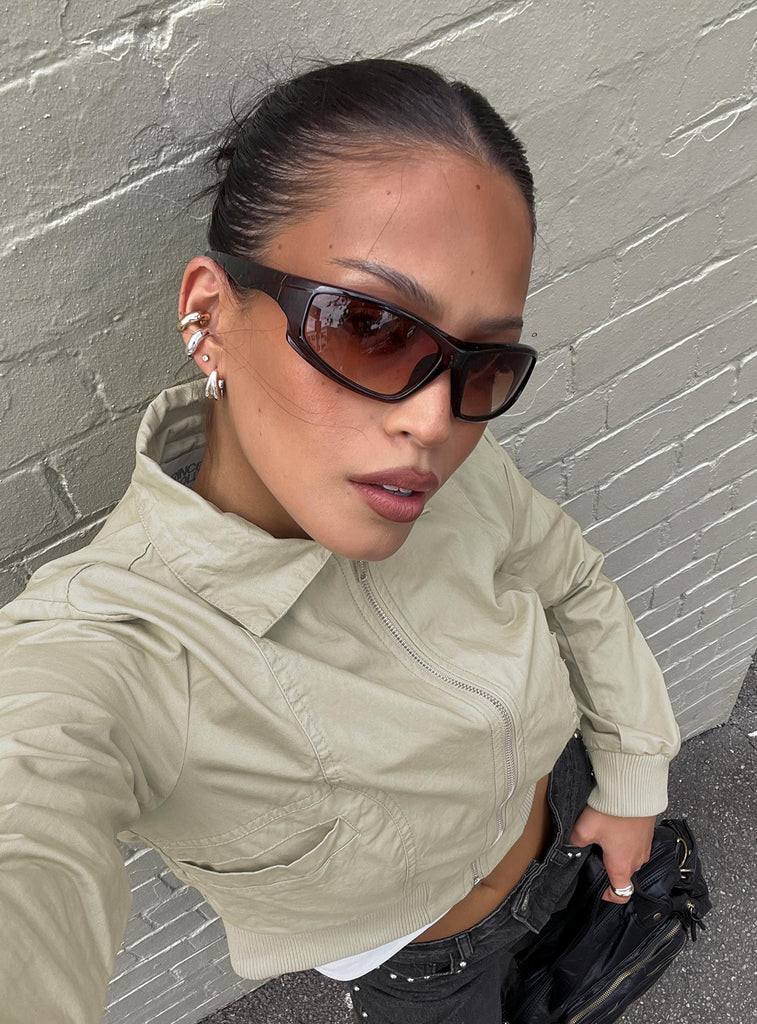 Rapp Sunglasses Brown | Princess Polly US