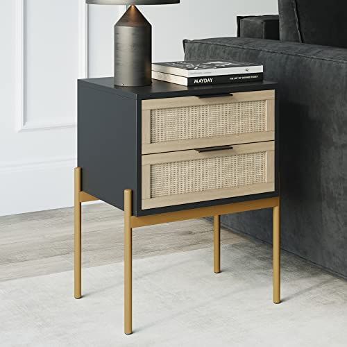 Nathan James Andrew Nightstand, Accent Bedside End Side Table with Storage Drawer, and Mid-Centur... | Amazon (US)