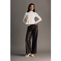 Henry Croc Faux Leather Straight Leg Pants - Dark Chocolate I MESHKI I Size XXS | MESHKI US