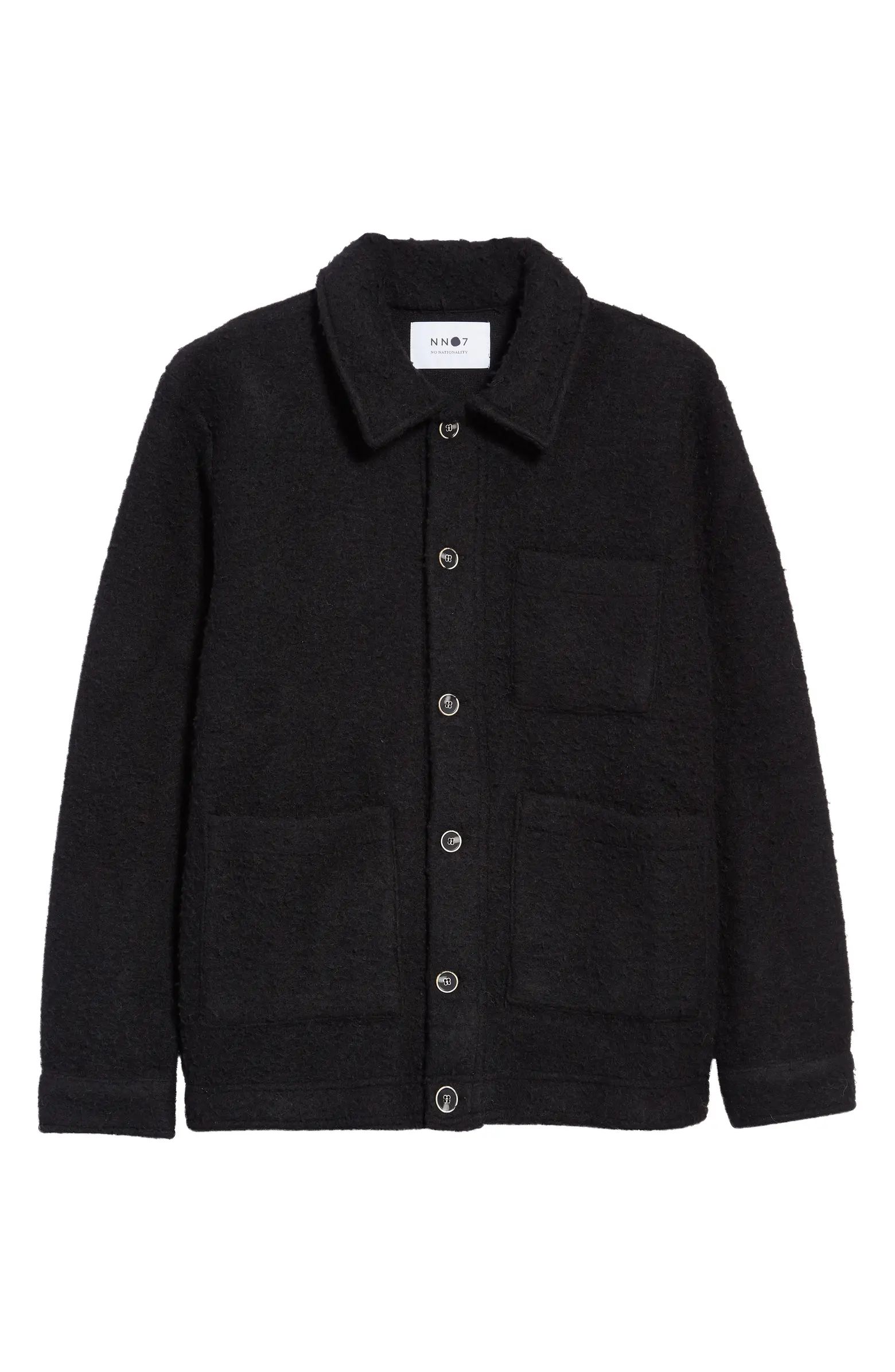NN07 Olav 5315 Wool Blend Bouclé Button-Up Shirt Jacket | Nordstrom | Nordstrom