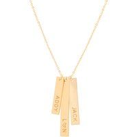 Gold Triple Vertical Bar Necklace / Vertical Nameplate Necklace / Vertical Name Necklace | Etsy (US)
