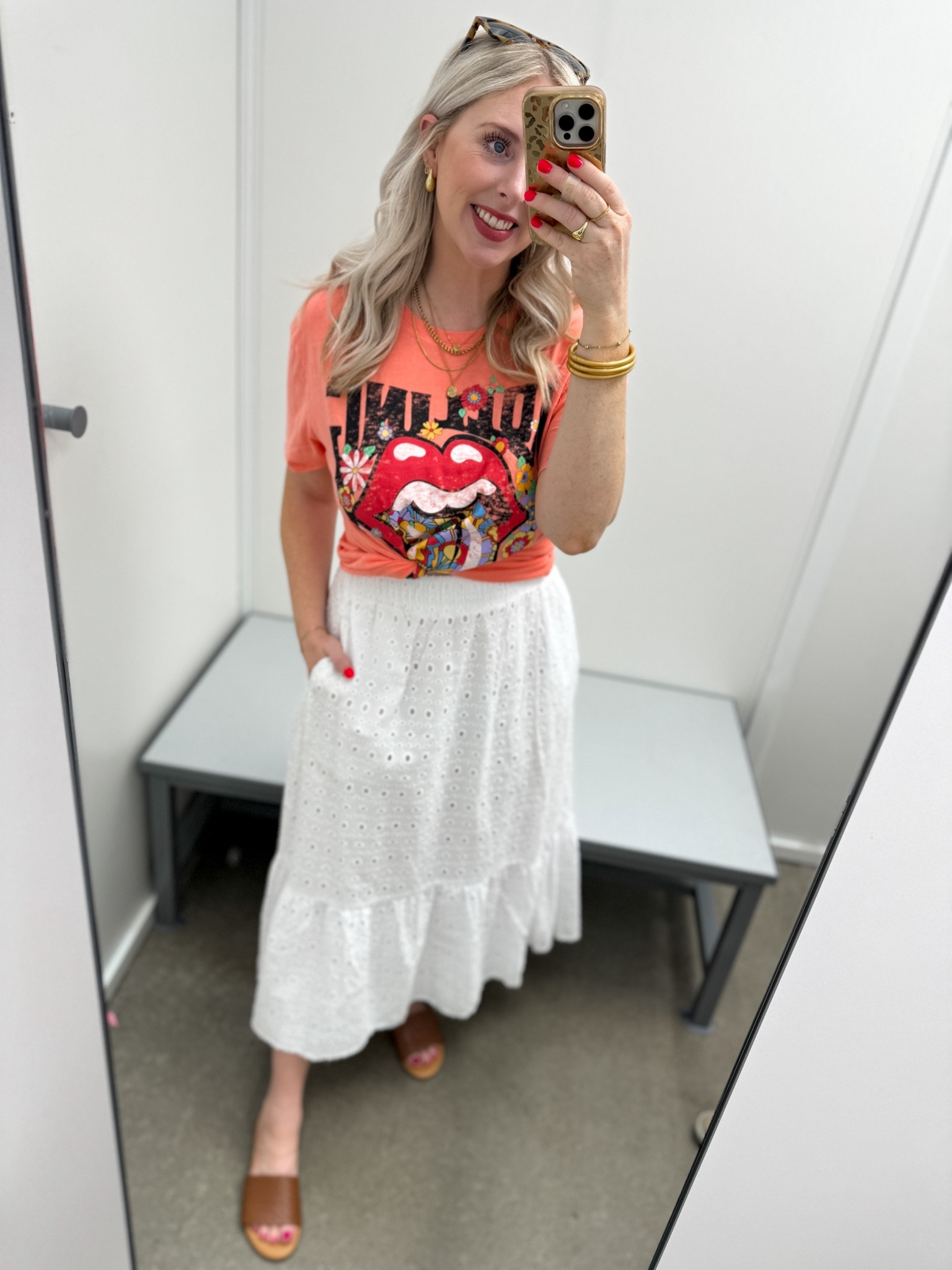 Walmart try on, eyelet midi skirt 

#LTKfindsunder50 #LTKstyletip