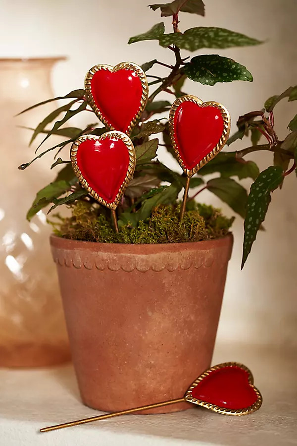 Heart Iron Stakes, Set of 4 | Anthropologie (US)