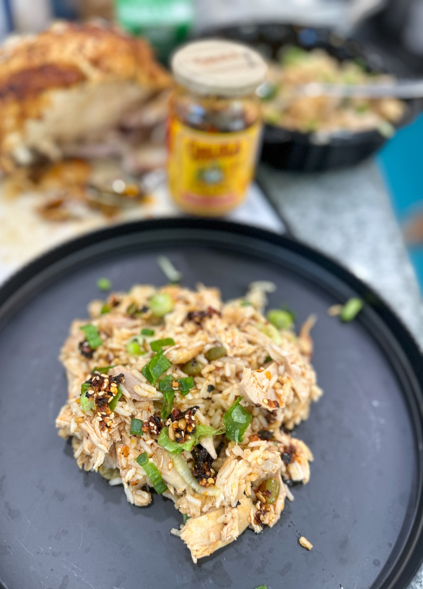 Black plate to serve my Chili Crisp Chicken and rice. #easymeals #kitchenware #plates 

#LTKfoodie