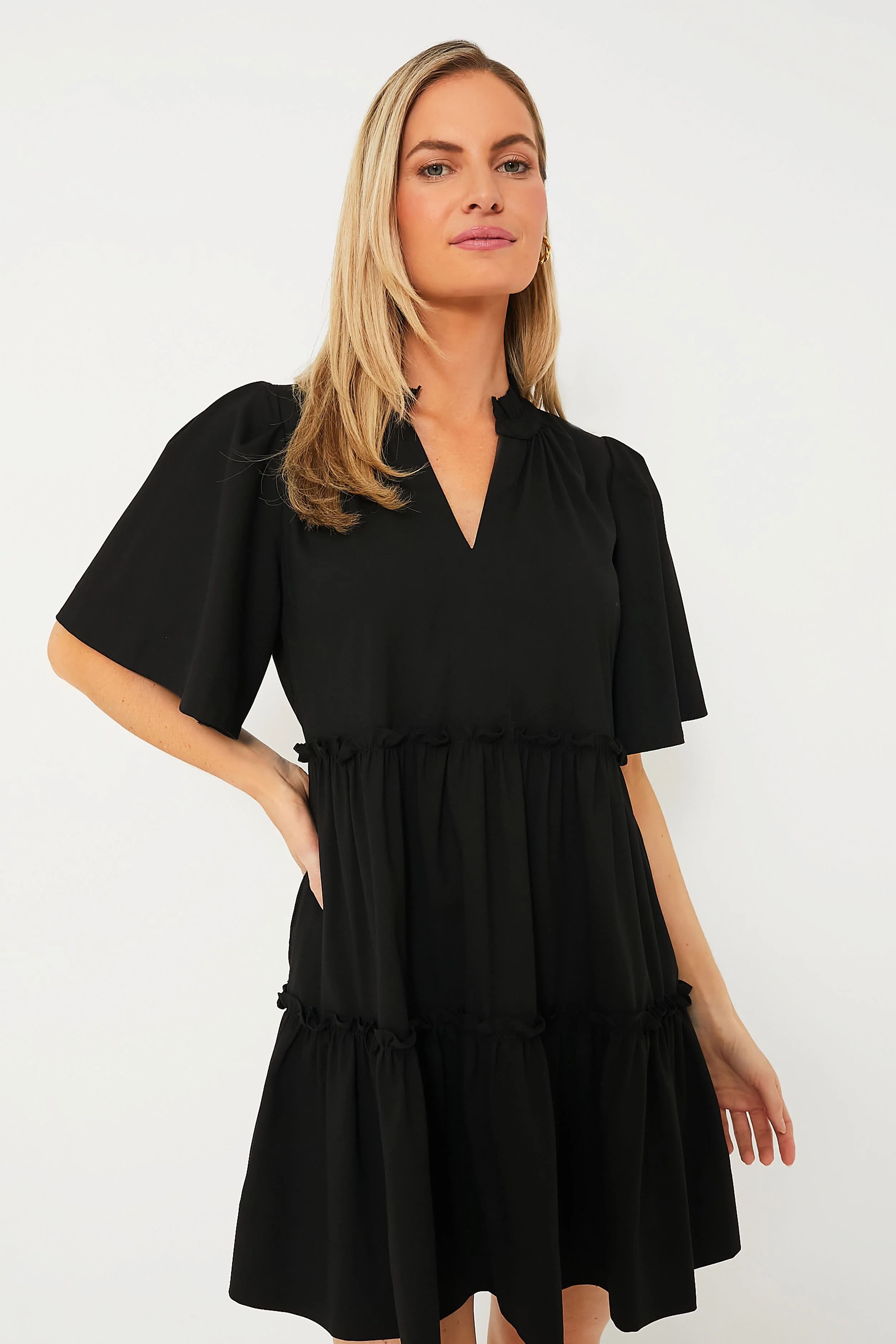 Black Crepe Crawford Dress | Tuckernuck (US)