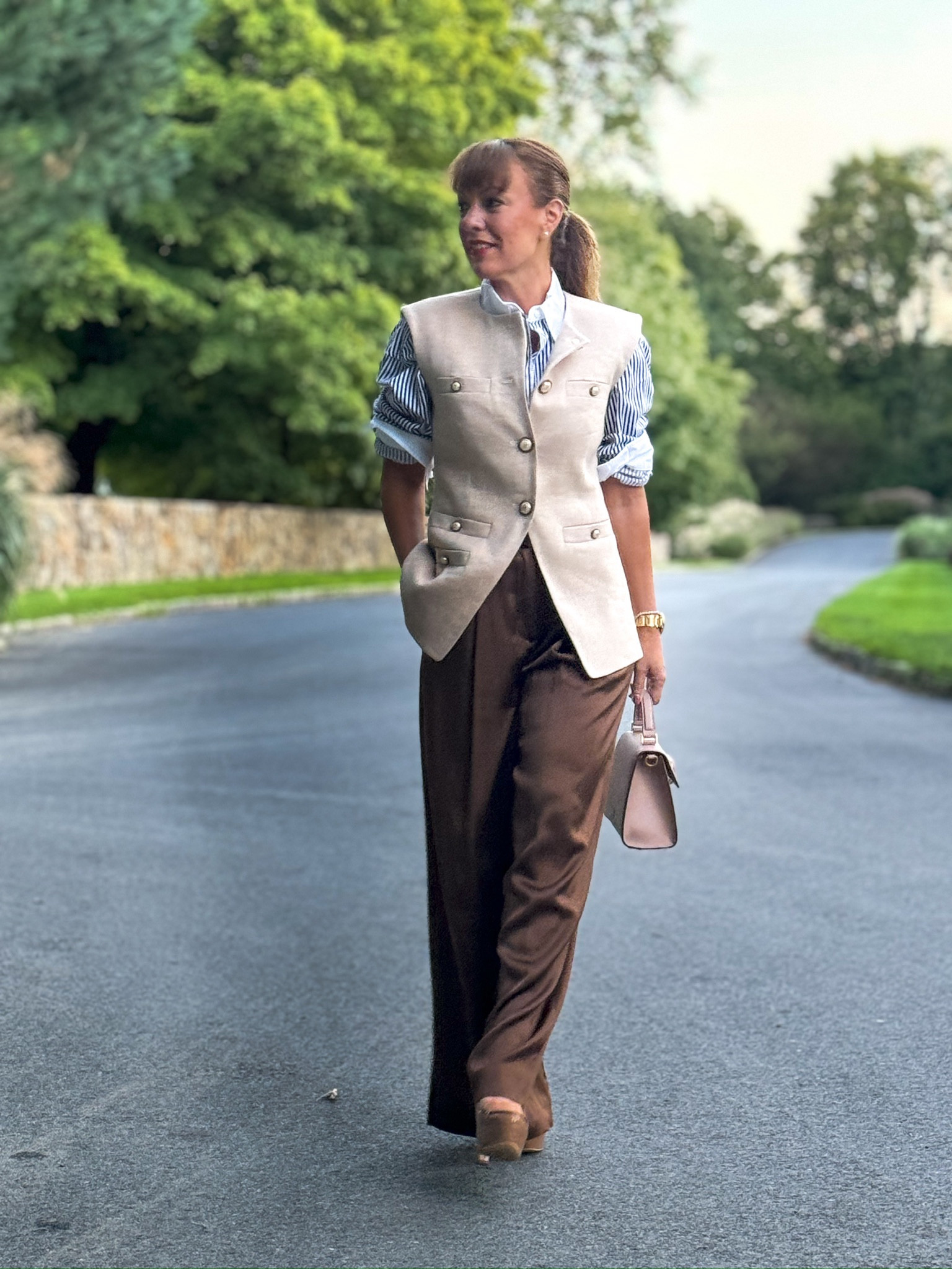 Fall trends | silk wide leg pants | lillysilk | Veronica beard vest 

#LTKStyleTip #LTKSeasonal