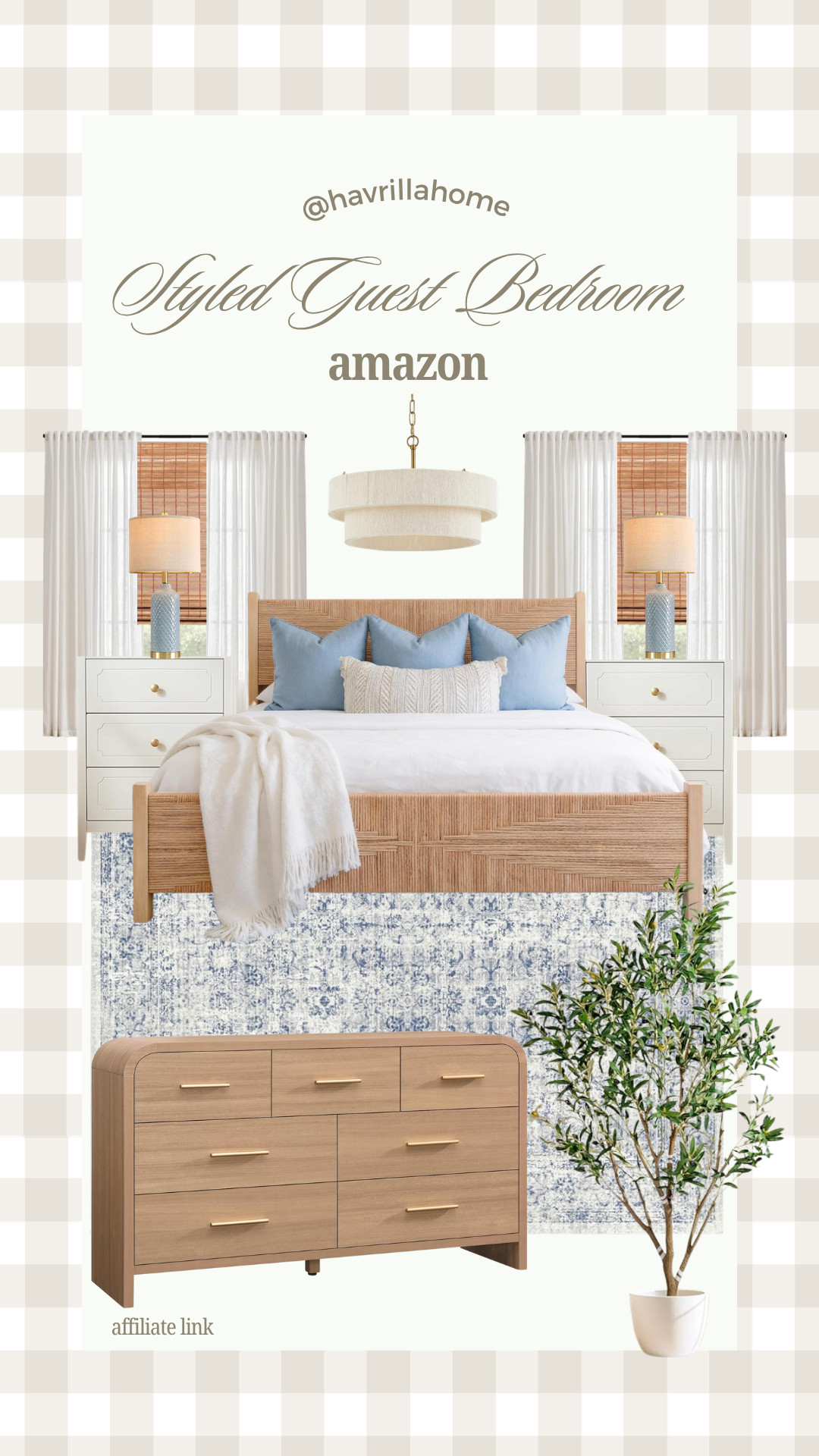Styled Guest Bedroom Amazon, bedroom decor, guest bedroom ideas, Amazon home finds, coastal bedroom decor, blue and white bedroom, woven bed frame, neutral bedroom inspiration, rattan furniture, bedroom styling, modern traditional bedroom, affordable home decor, cottage style bedroom, layered bedding, Amazon bedroom furniture, guest room design

#LTKSeasonal #LTKHome