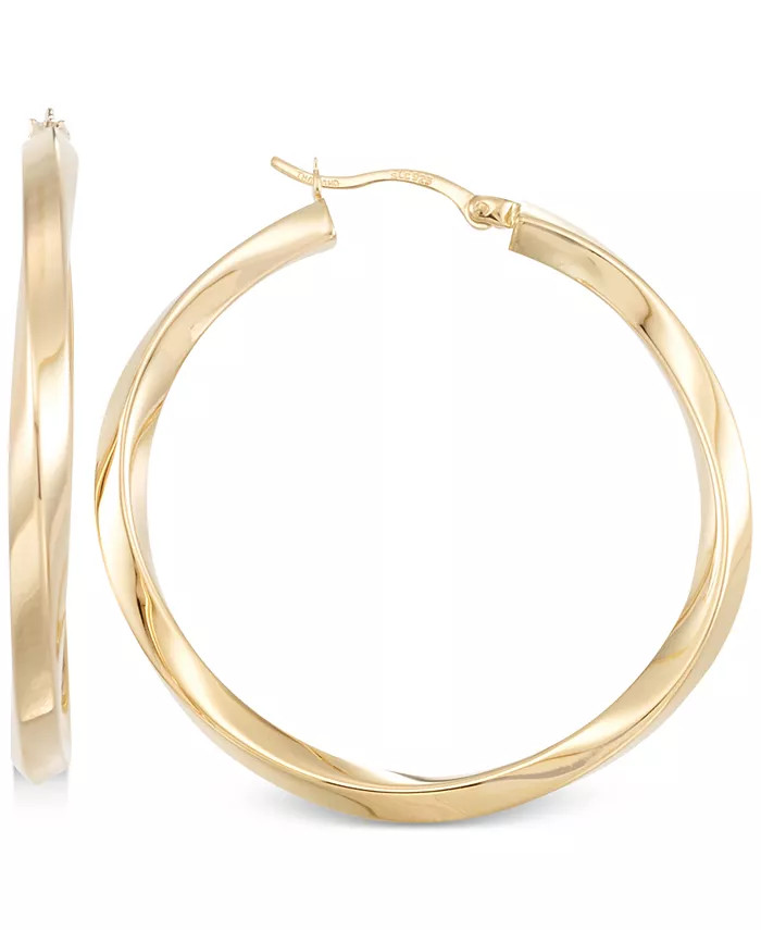 Macy's
          
        
  
      
          Polished Twist Hoop Earrings in 14k Gold Over Silv... | Macys (US)