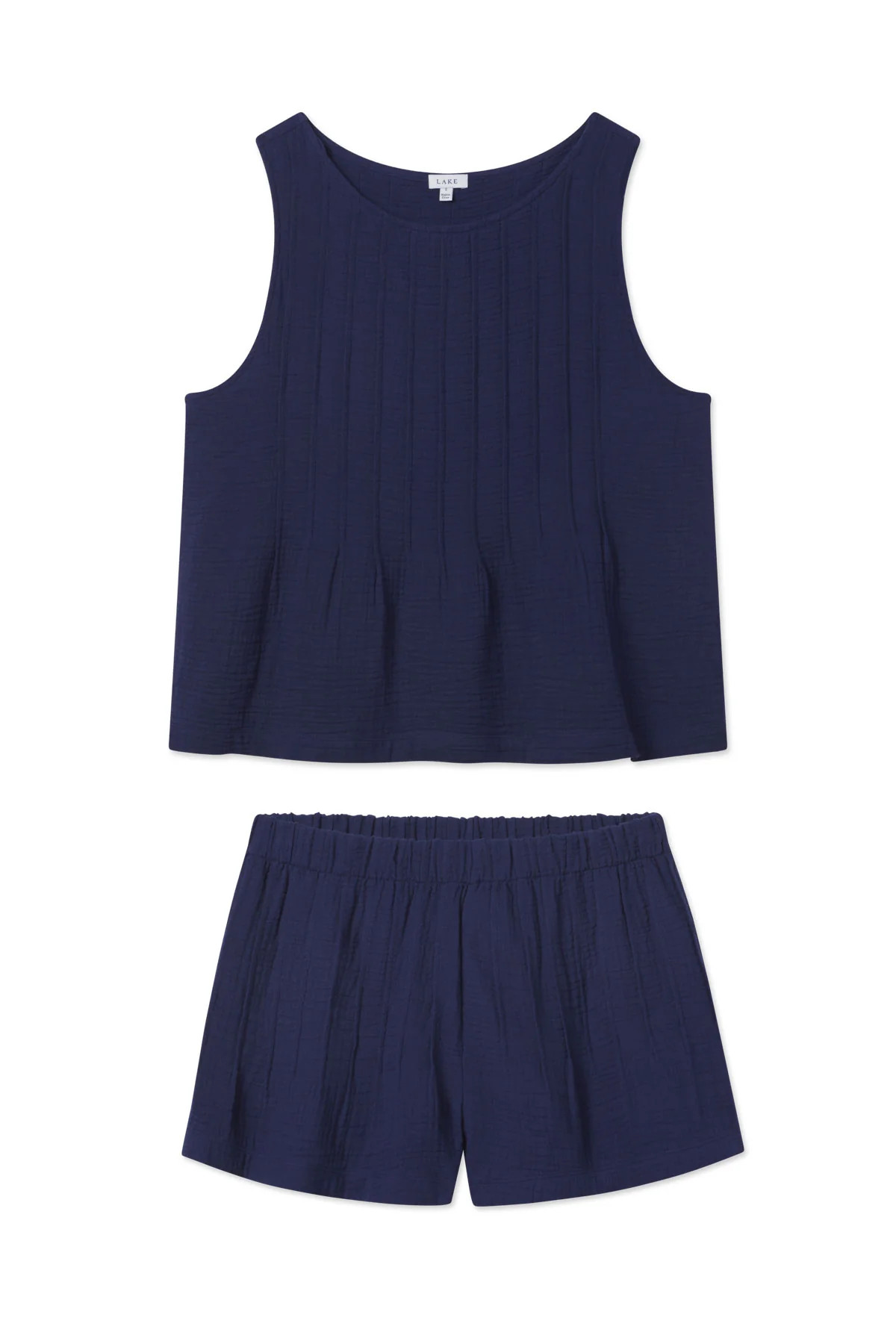 Monaco Shorts Set in Blue Depths Gauze | Lake Pajamas