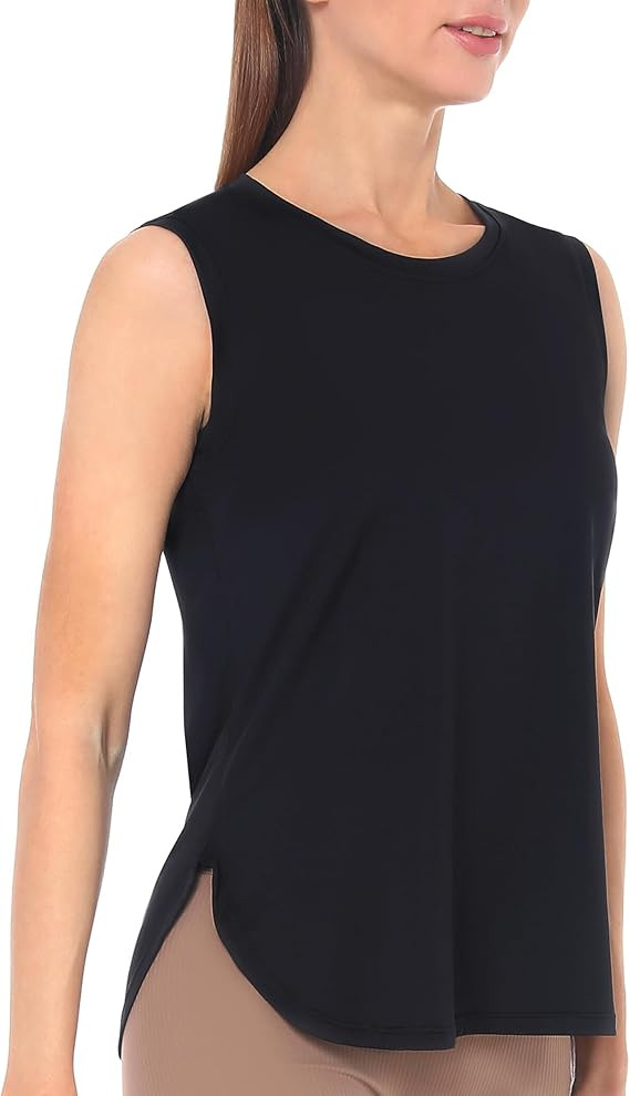 Workout Tank Tops for Women Sleeveless Athletic Yoga Quick Dry Exercise Running Shirts with Side ... | Amazon (US)