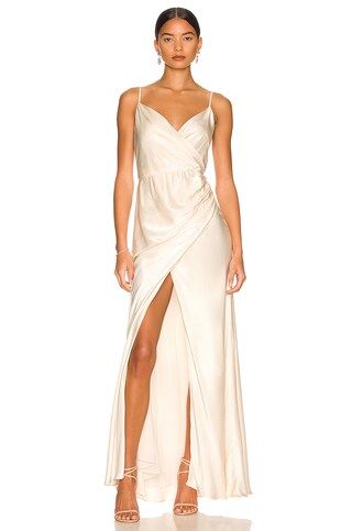 Shona Joy La Lune Cross Draped Maxi Dress in Cream from Revolve.com | Revolve Clothing (Global)
