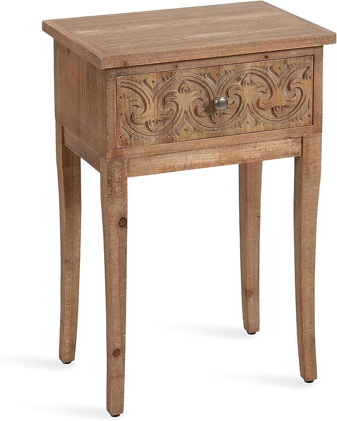 Kate and Laurel Cassetta Soft Rustic Rectangle Side Table; 19 x 14 x 28; Hazelnut; Wooden Living ... | Amazon (US)