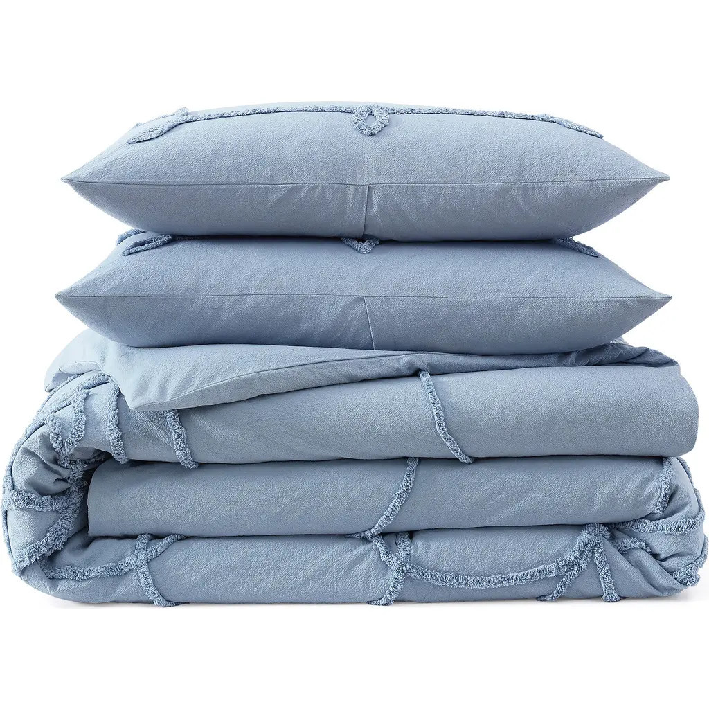 Peri Home Retro Scroll Duvet Cover & Shams Set in Blue at Nordstrom, Size Full | Nordstrom