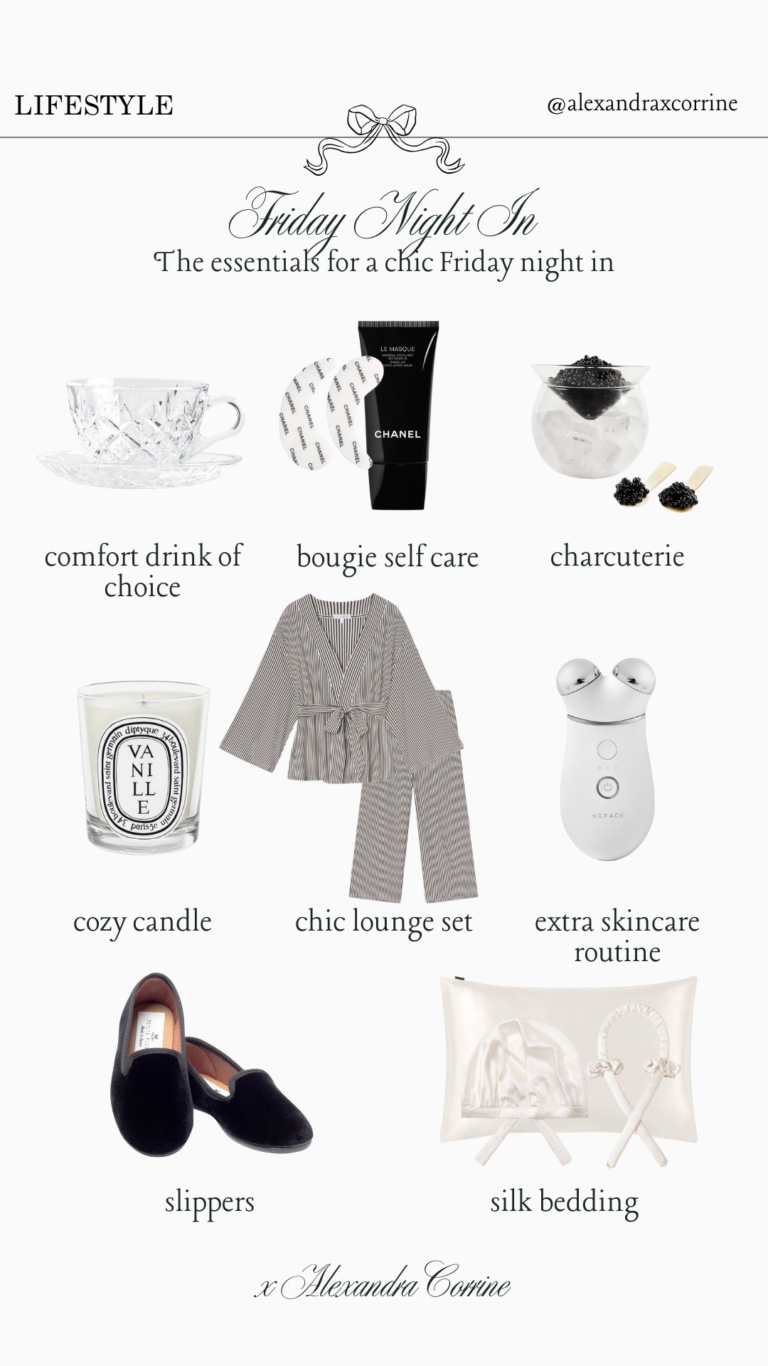 Friday night in essentials 🍸🤍

Homebody, Friday night at home, chic finds, home decor, pajamas, pjs, loungewear, lounge set, neutrals, black and white, cozy at home, self care

#LTKselfcare #LTKHome