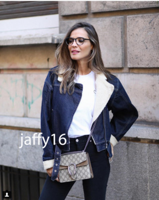 ZARA NEW WOMAN FAUX SHEARLING AND DENIM JACKET NAVY BLUE ONE SIZE: M 5575/206 | eBay US