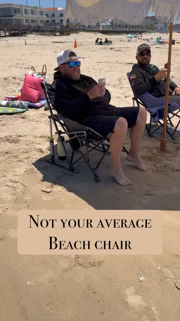This beach chair has a pod design so you have the most comfortable seat on the beach! It rocks, and has a spot to hold your beverage and your phone! 

#LTKVideo #LTKFamily #LTKTravel