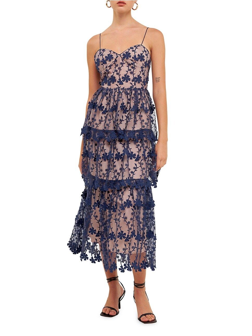 Crochet Layered Midi Dress | Saks Fifth Avenue