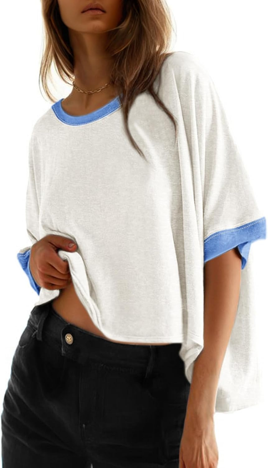 Dokotoo Oversized Tops Summer Shirts 2026 Fall T Shirts for Women Basic Tee | Amazon (US)