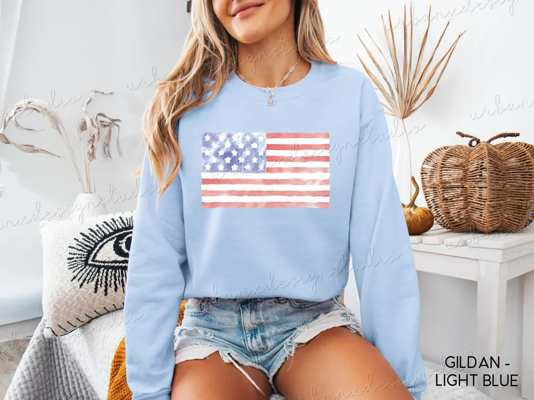 Cute American Flag Sweatshirt, American Flag Sweatshirt, America Sweatshirt, USA Sweatshirt, Patr... | Etsy (US)
