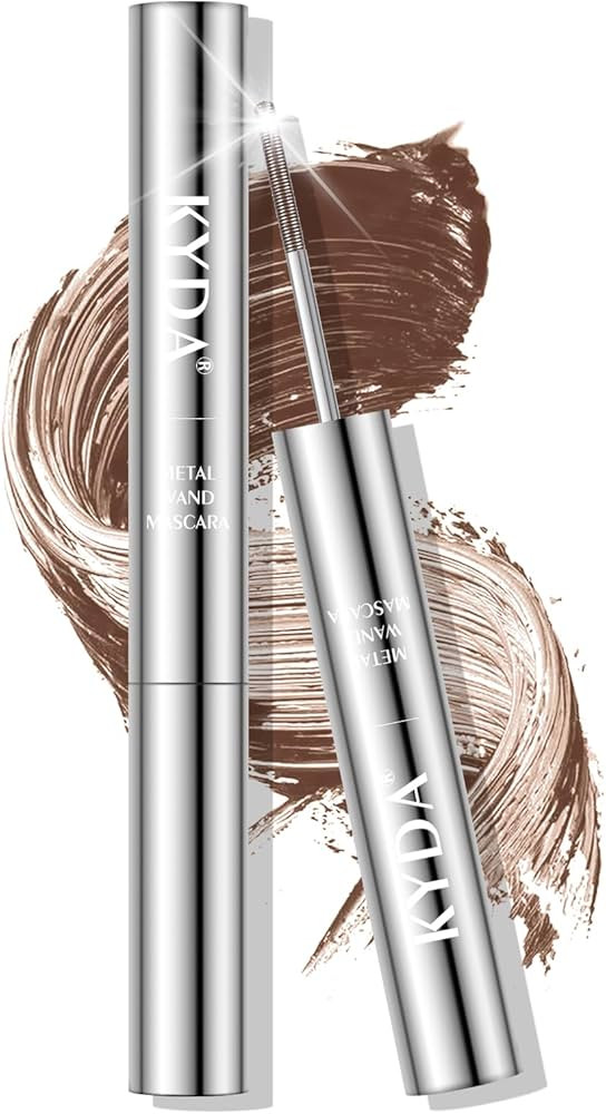 KYDA Brown Washable Metal Wand Mascara, Extra Slim Charming Eyelash Look, Bristleless Metal Masca... | Amazon (US)