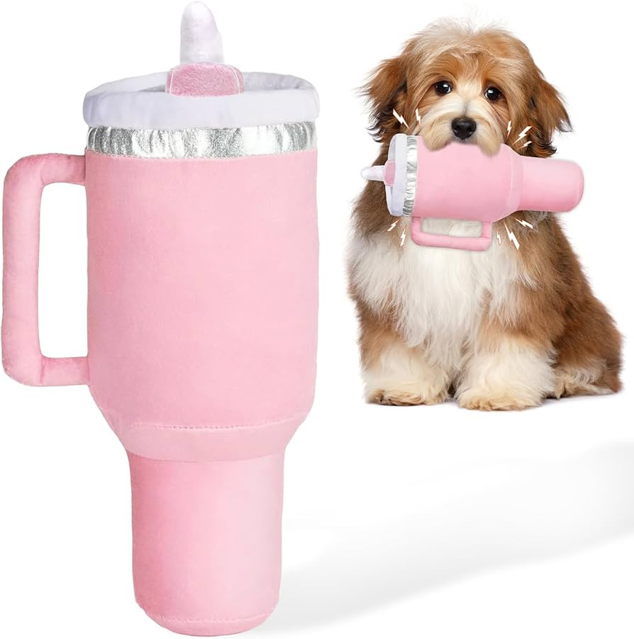 Funny Tumbler with Handle Cup Dog Toys,Cute Squeaky Dog Toys Cup, Safety Design Dog Toys for Smal... | Amazon (US)
