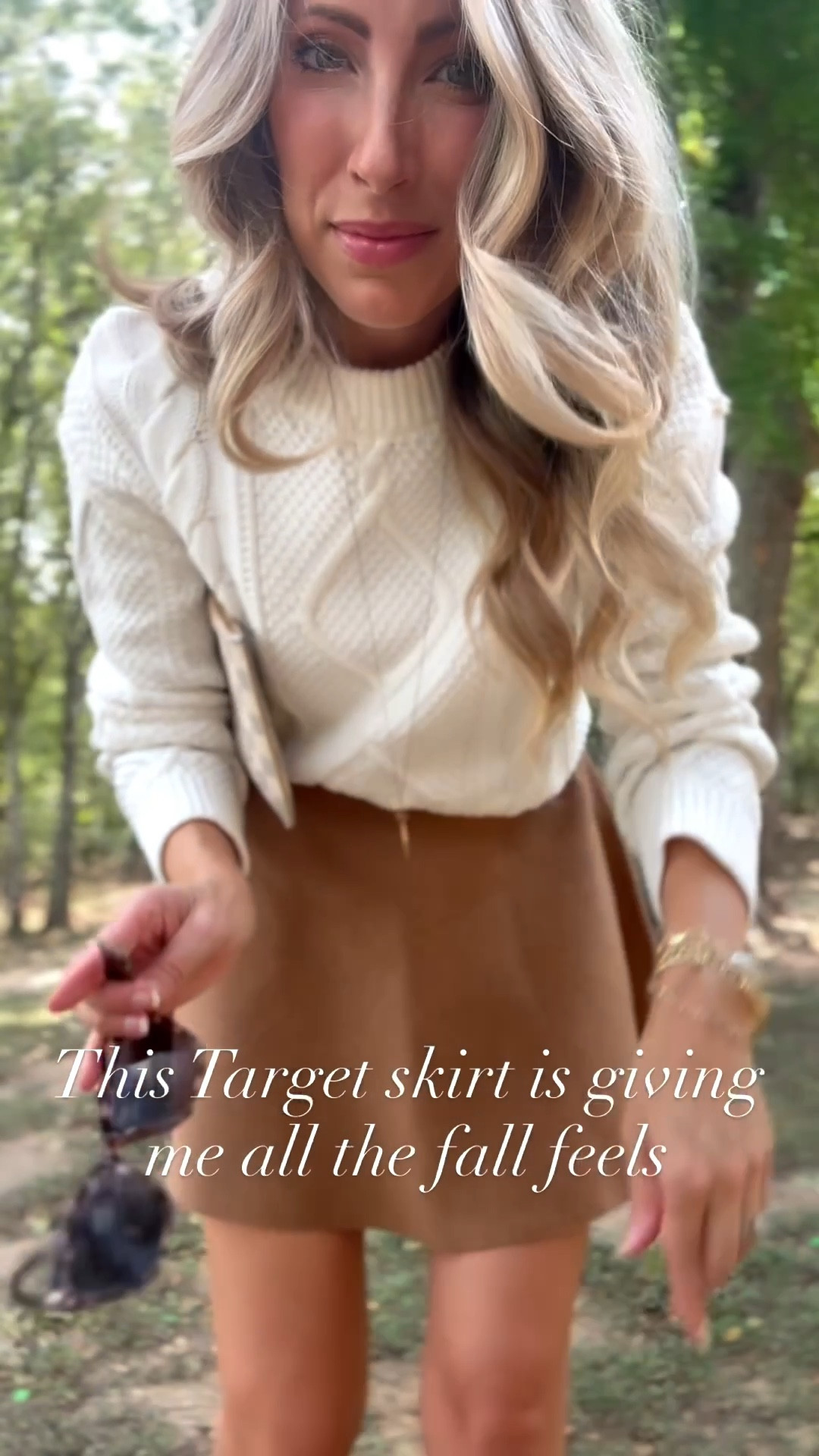 This Target skirt is giving me all the fall vibes! Wearing XS. XS small in the sweater. Fall skirt, fall trend, cream sweater, brown skirt, pumpkin patch outfit, Halloween, thanksgiving outfit. Callie Glass 

#LTKSeasonal #LTKFindsUnder50 #LTKFindsUnder100