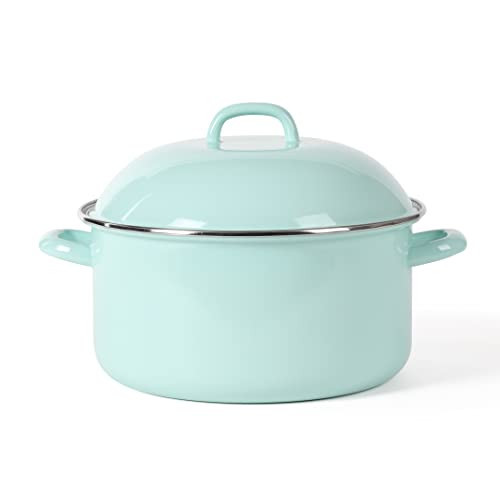 Martha Stewart Thayer 6.4-Quart Enamel On Steel Scratch Resistant Dutch Oven w/Lid - Martha Blue, Induction Safe | Amazon (US)