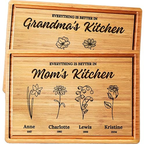 Personalized Cutting Board for Mom - Grandma, Mothers Day Gifts for Mom Customized. Mawmaw Gifts,... | Amazon (US)