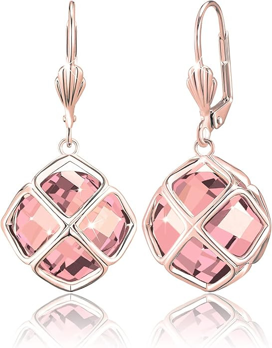 14MM Austrian Crystal Dangle Earrings for Women 14K Glod Jewelry | Amazon (US)