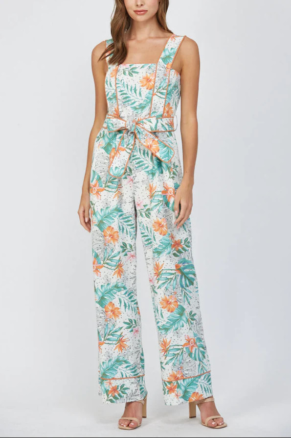 Myla Tropical Print Wide Leg Jumpsuit | MTT Collective