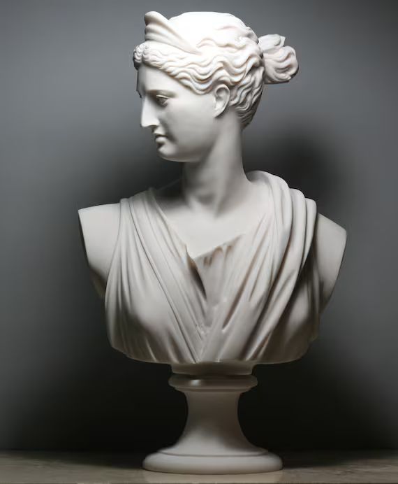 ARTEMIS DIANA Bust Head Greek Roman Goddess Cast Marble Statue - Etsy | Etsy (US)
