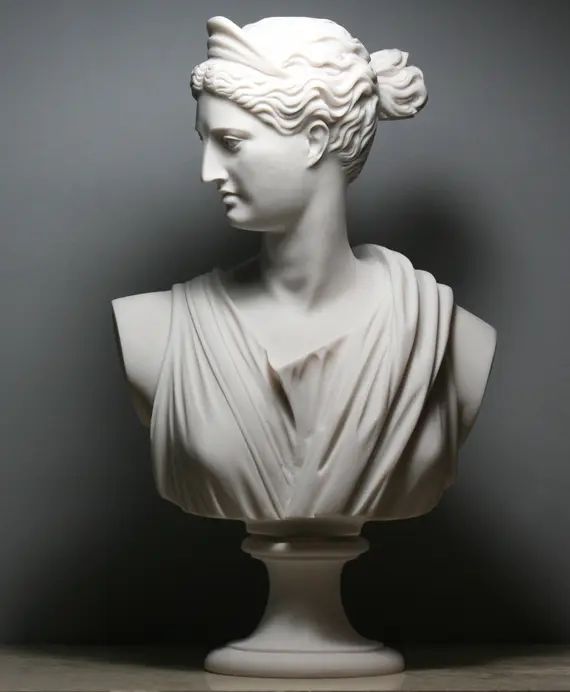 ARTEMIS DIANA Bust Head Greek Roman Goddess Cast Marble Statue Sculpture 11.8in - 30 cm | Etsy (US)