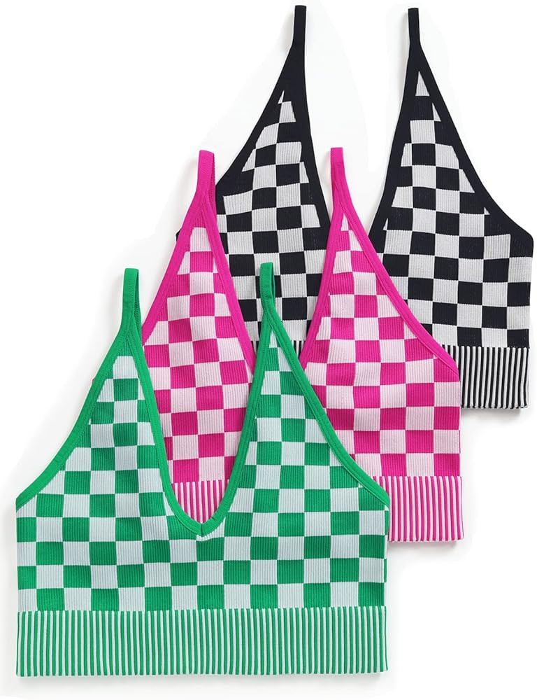 1-3 Pack Deep V Neck Going Out Crop Tops for Women Ribbed Spaghetti Strap Tank Tops | Amazon (US)