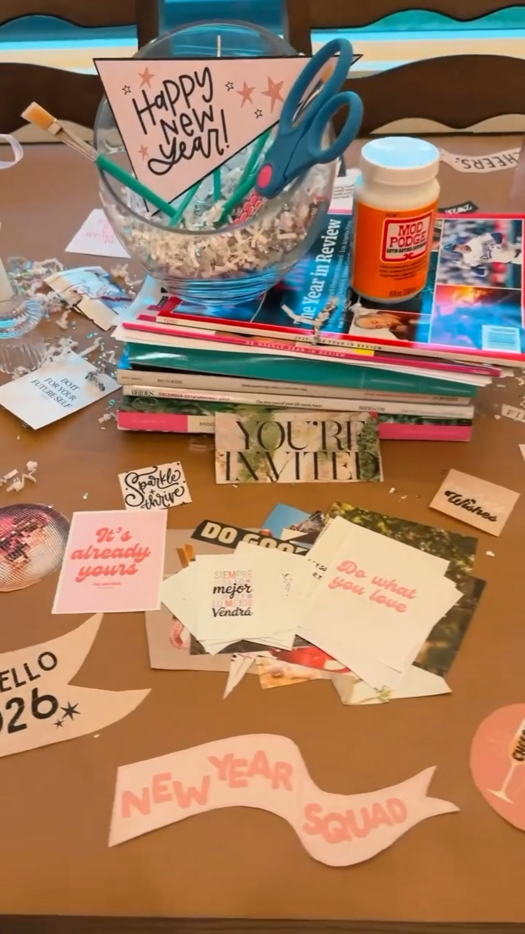 If you were looking for a sign to host a vision board party, here it is 🪩✨

I had so much fun hosting this little get together with my SILs! I’m so proud of how cute it turned out & just look at what we are manifesting, 2026 we are ready for you!  #visionboard #hosting #manifestation #themeparty #2026