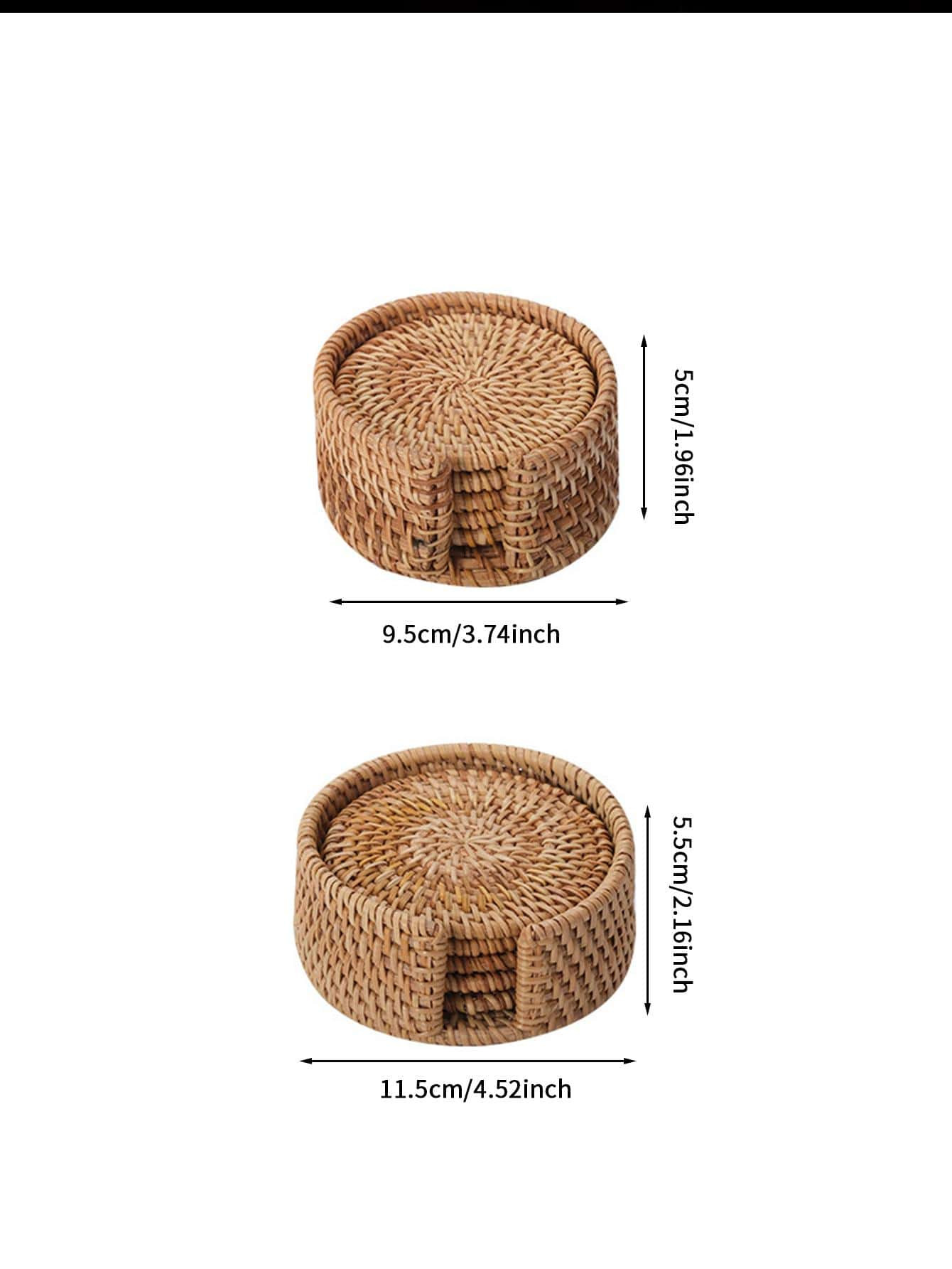 7pcs Rattan Round Coaster | SHEIN