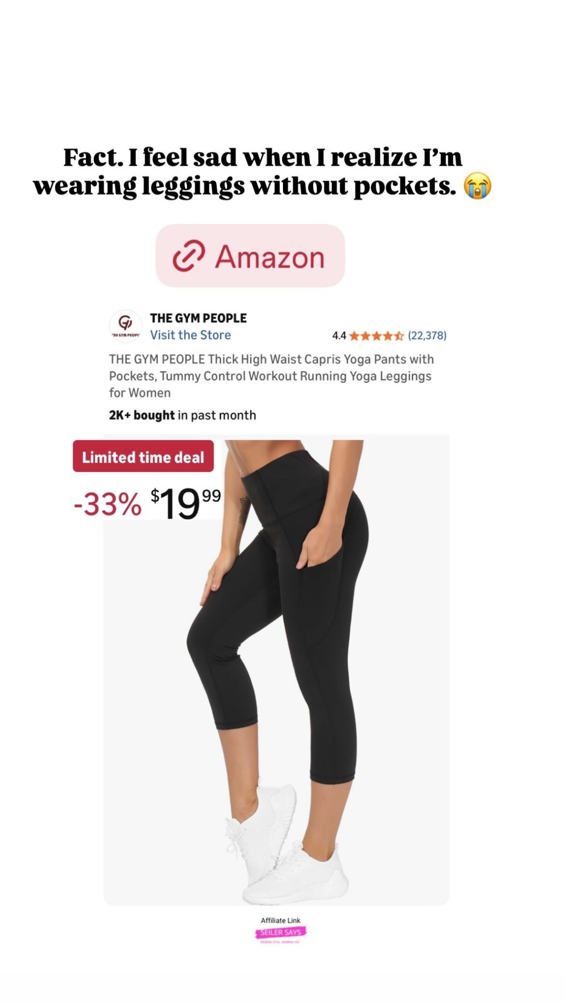 Fact. I feel sad when I realize I’m wearing leggings without pockets. 😭