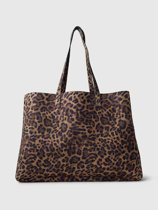 Leopard Vegan Suede Tote Bag | Gap (US)
