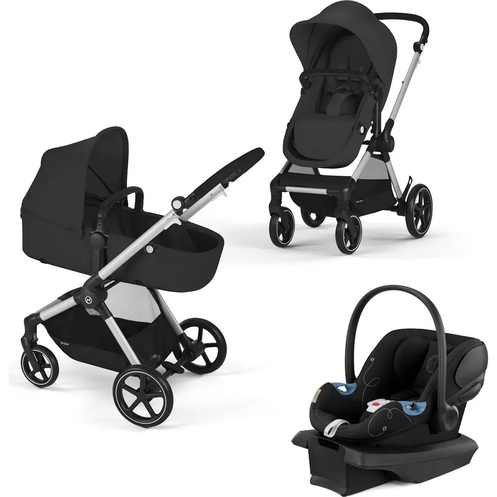 CYBEX EOS Stroller & Aton G Car Seat Travel System in Moon Black at Nordstrom | Nordstrom