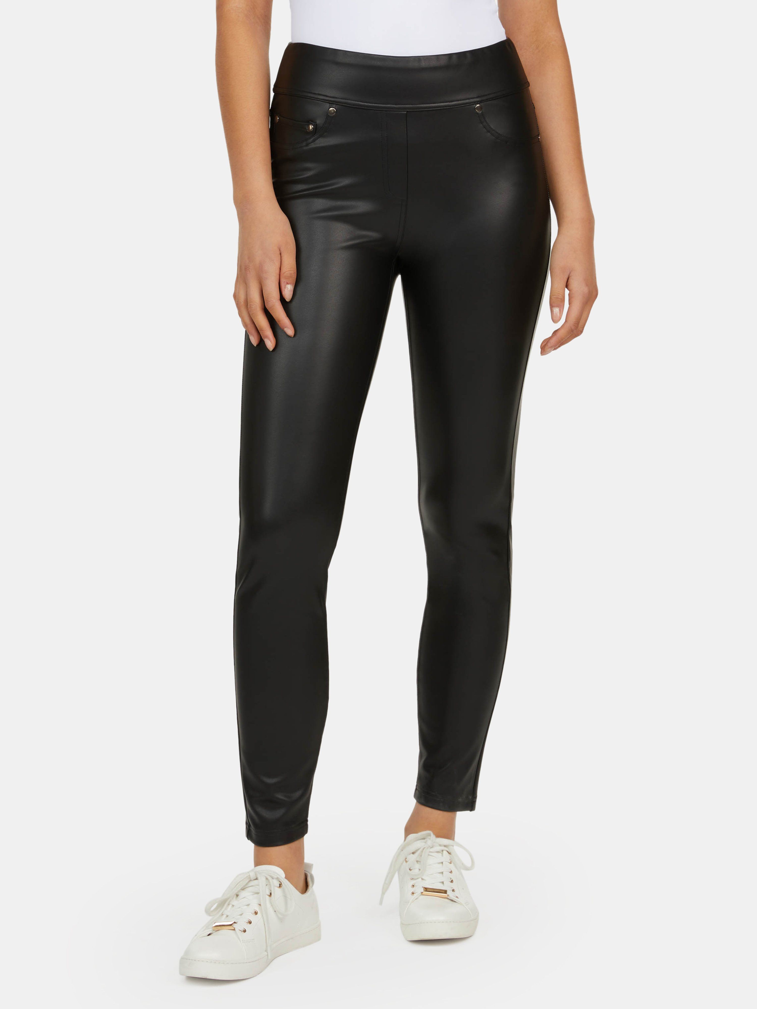 Five Pocket Faux Leather Pant - L - Also in: XL, M, S, XS | Verishop