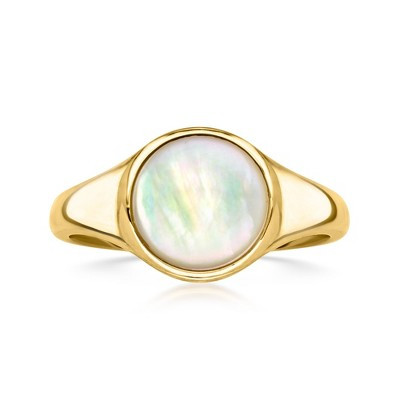 Ross-Simons Mother-Of-Pearl Ring in 14kt Yellow Gold Size 7 | Target
