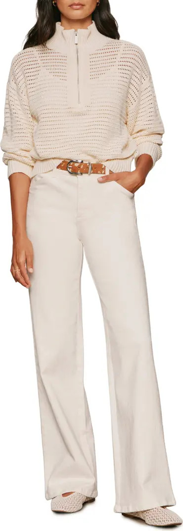 Open Stitch Half-Zip Cotton Blend Sweater | Nordstrom