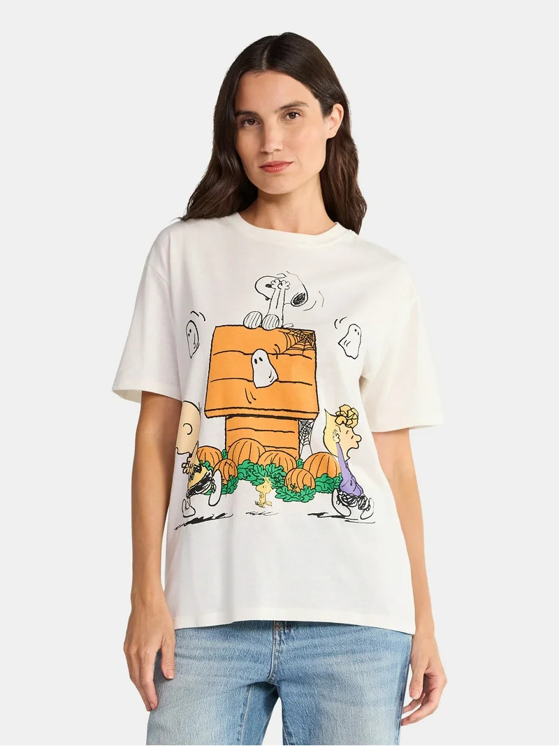 Peanuts Women's Halloween Graphic Tee, Sizes XXS-XXL | Walmart (US)