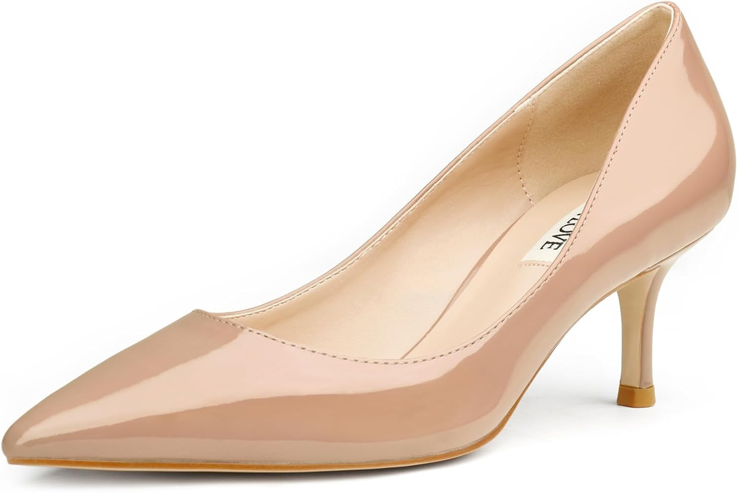 JOY IN LOVE Women's Shoes Low Heels Pointy Toe Kitten Heel Daily Pumps | Amazon (US)