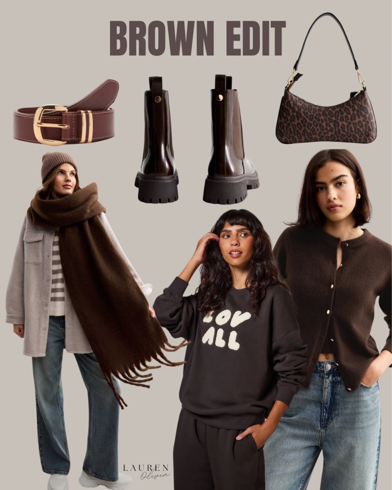 Brown Edit 🤎

Tags: brown outfits, mum style, casual outfits, Chelsea boots, brown belt, brown handbag, brown scarf, leopard print bag, brown cardigan, brown jumper, brown joggers, autumn outfits, autumn fashion 

#LTKeurope #LTKautumn #LTKuk