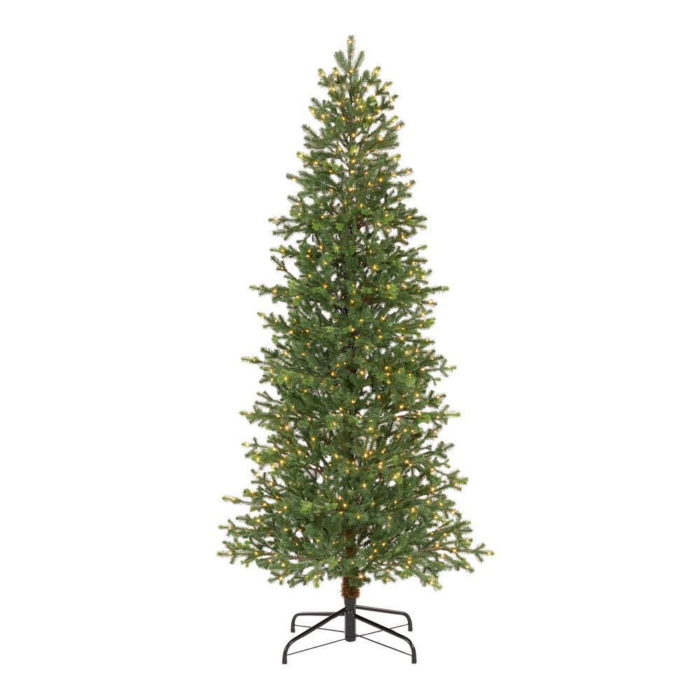 Home Decorators Collection 7 ft Elegant Grand Fir Slim LED Pre-Lit Artificial Christmas Tree with... | The Home Depot