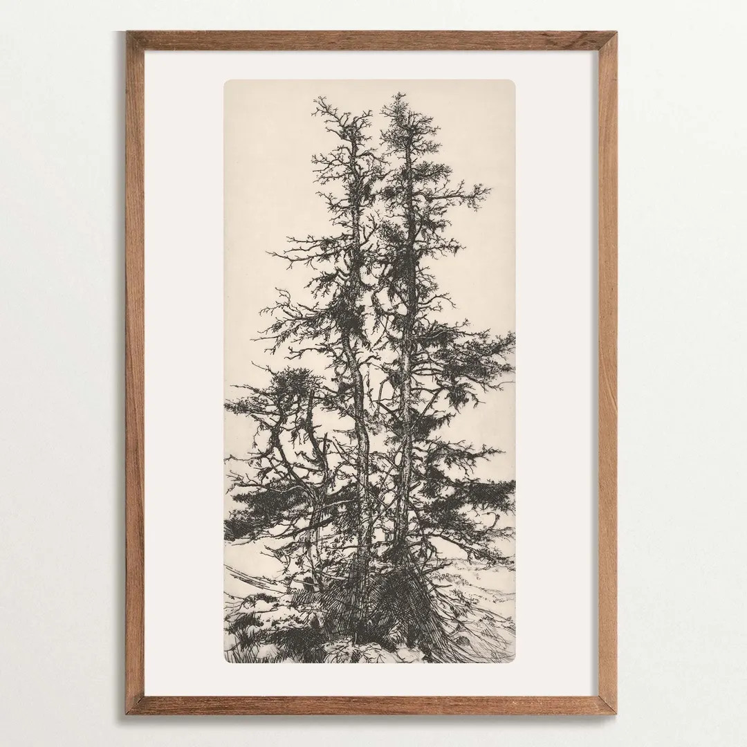 Vintage Tree Etching Print, Cottagecore Decor, Nature-Inspired Home Decor | Etsy (US)