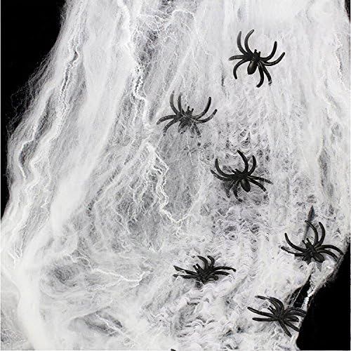 AOSTAR Halloween Stretch Spider Webs Indoor & Outdoor Spooky Spider Webbing with 50 Fake Spiders ... | Amazon (US)