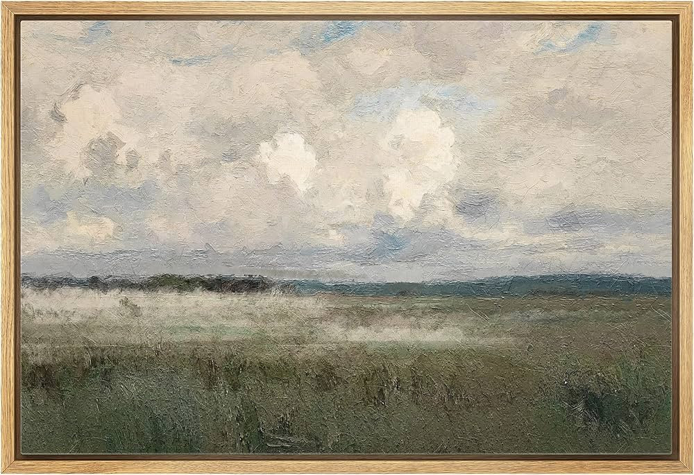 SIGNFORD Framed Canvas Print Wall Art Pastel Watercolor Country Field Western Wall Art Nature Wil... | Amazon (CA)