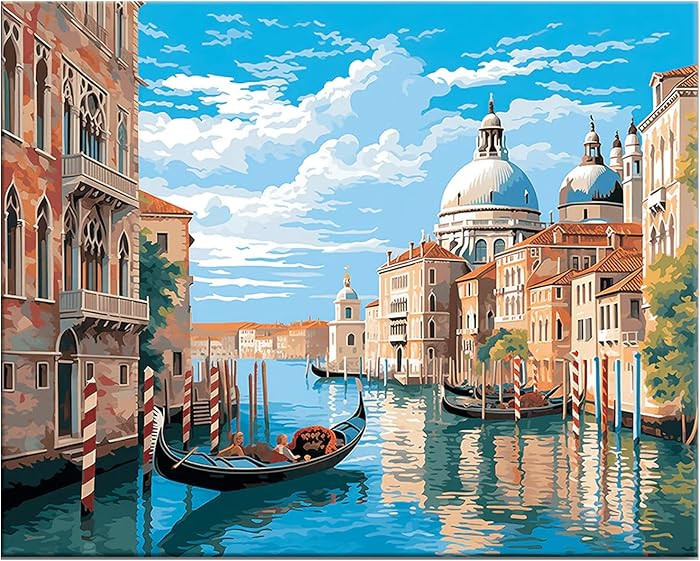 Number Artist Venetian Canal Paint by Numbers Kit for Adults Beginner \u2013 DIY Acrylic Painting... | Amazon (US)