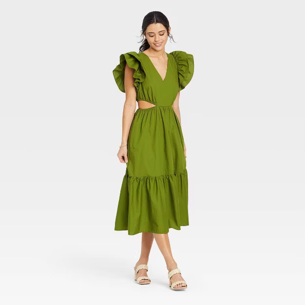 Women's Flutter Sleeveless Cut Out Dress - A New Day™ | Target